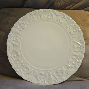 NWT Vintage Lenox 12" Embossed Georgian Cake Plate,   fine China W/ Gold Trim